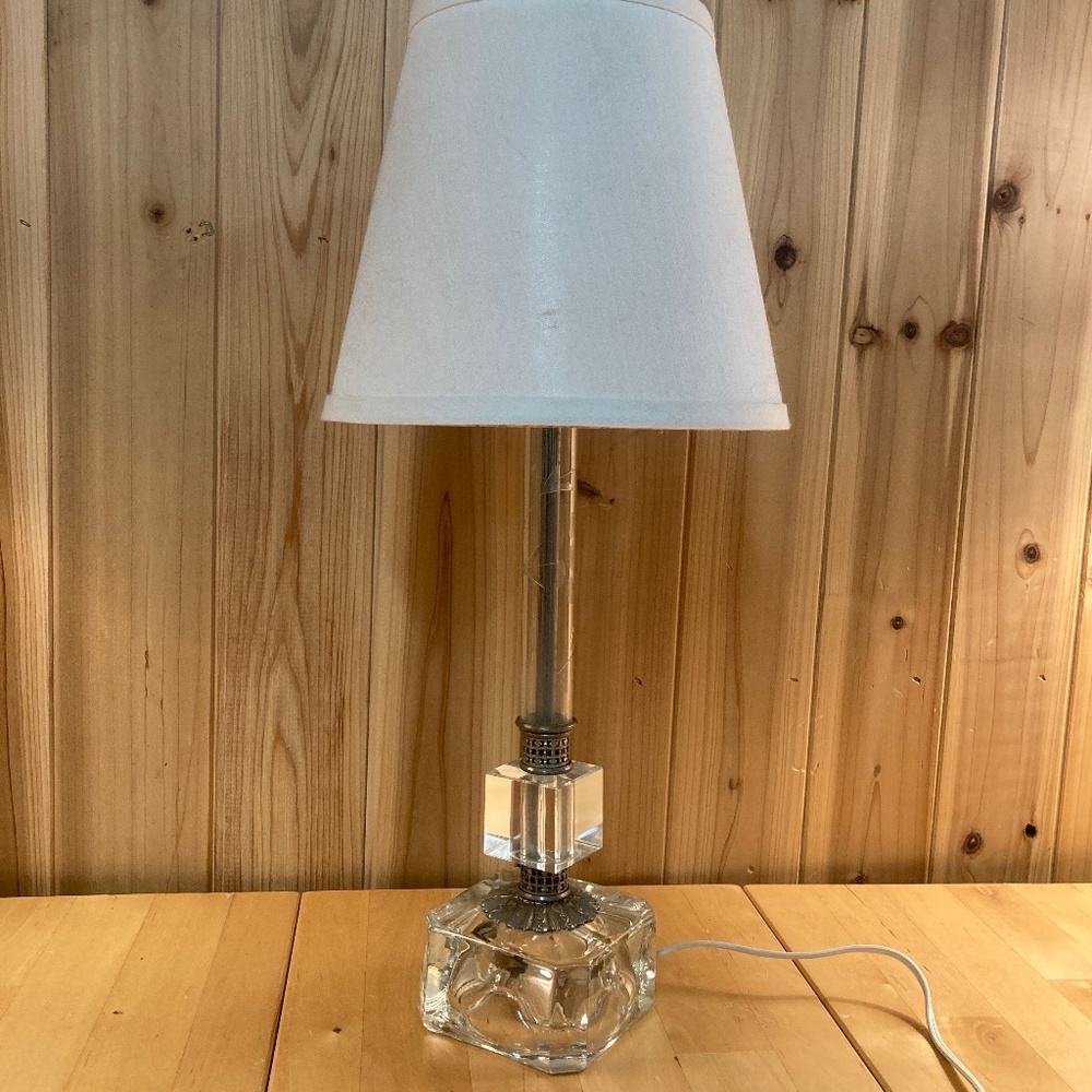 Small Medium Vintage Glass Table Lamp